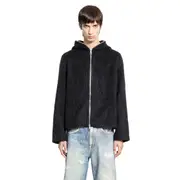 [OUR LEGACY] Full Zip Hoodie in Hairy Wool Black
