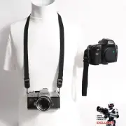 Black Canvas 40" Camera Strap & Wrist Strap COMBO w/ Peak Design Anchors