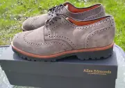 New w Box Allen Edmonds Mens Tate Oxford Size 14 D Tan Taupe Suede Lug Sole $395