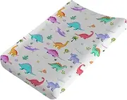 Cartoon Dinosaur Baby Changing Pad Covers,Unisex Fitted Dinosaur Changing Pad Cover for Boys Girls,Comfortable Breathable Changing Table Cover,Polyester Easy Care Diaper Changing Pad Covers