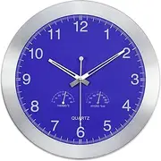 Garden Clocks Outdoor Waterproof, 14 Inches Silent Quartz Clock Outdoor Clocks for The Garden Wall Mounted Aluminum Frame Outside Clock Indoor Outdoor Decoration Clock A