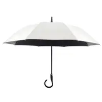 在飛比找ETMall東森購物網優惠-黑膠日本半自動直桿長柄反光雨傘