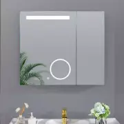 LED Lighted 30"W x 26"T Medicine Cabinet Bathroom Mirror with Magnifying