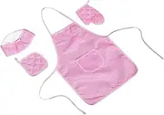 Abaodam 1 Set Chef Apron Set with Hat and Gloves Cooking Accessories Cute for Baking and Kitchen Play Soft Breathable for Comfort