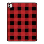 iPad Pro 13-inch (M4) iPad Impact Case Gingham Buffalo Plaid Red and Black