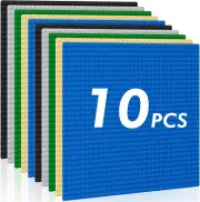 Classic Baseplates Building Plates-10pcs Large 10x10" Building Bricks-Act. Table