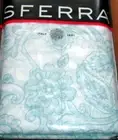 Sferra Florissa Euro Sham Azure Blue Lightweight Egyptian Cotton Voile Print New