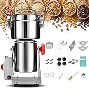 Electric Grain Mill, 3000w Commercial Grain Grinder, Large Capacity Powder Machine, Stainless Steel Pulverizer, with Protection of Overload Spice Mill, Multifunction Grain Crusher, for Kitchen 2000g