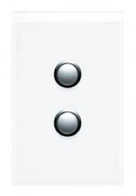 Clipsal SATURN 400-SERIES PUSH BUTTON SWITCH 2-Gangs 20A 16AX 250V Pure White