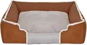 Pet Bed for Small Medium Dog Cat Plush Rectangle Nest Puppy Sleeping Bag Cushion/Brown/Three Sizes (Size : 50x40cm)