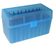 MTM Rifle Ammo Box - 50 Round Flip-Top 270 Win 30-06 25-06 - Blue RL-50-24