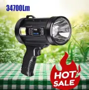Solar LED Searchlight USB Rechargeable Spotlight Flashlight Torch Power Bank NEW