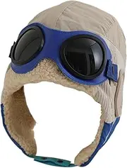[Générique] Pilot Hat Earmuffs, Winter Hat for with Glasses, Trapper Hat, Ski Hat For, Cycling Hat, Alpine Pilot Hat, beige