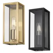 Arzano Outdoor Wall Light Small in Antique Brass or Black