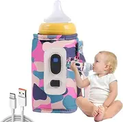 Milk Bottle Insulation Cover,USB Portable Milk Warmer Digital Bottle Warmer | 5 Gear Temperature Heat Keeper Feeding Bottle Bag for Travel & Kids
