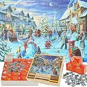 RVEFOT 2024 Christmas Jigsaw Puzzle, 1008 Pieces, 24 Boxes Countdown Calendar, Paper, Vintage-inspired, 12 Years and Up
