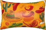 Satin Pillowcase for Hair and Skin Silk Pillow Cases Queen Size Satin Pillow Cover 20x30 Inches Cactus Hat and Chili Pepper Pillowcases with Zipper Cooling Pillow Cases Gifts for Women Men