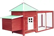 Chicken Coop with Nest Box Red 190x72x102 cm Solid Firwood