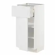 METOD / MAXIMERA base cabinet with drawer/door, white/Stensund white, 40x37x80 cm