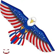 61" Patriotic Eagle Kite for Kids and Adults, Easy to Fly Kites for Kids Ages 4-8 8-12 with 328FT String for Beach Trip Park Boys Girls Easter Birthday Gift Family Outdoor Games and Activities