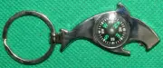 Bottle/Stubby Opener, "SHARKIE- KEYRING+ COMPASS" Silver, Zink Alloy, Ideal Gift