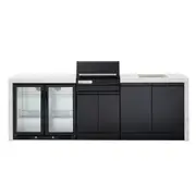 Crossray TCE22HT Extreme Electric BBQ Outdoor Kitchen w/ Dbl Fridge/Sink V6 WHT