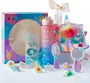 [FIDRTH] Unicorn Crossbody Bag Gifts for Girls 4 5 6 7 8 9 10 Years Old, Surprise Birthday Gift Box for Daughter, Niece, Granddaughter, Hair Accessories Set Ideas for Little Girls
