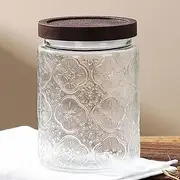 TXHFYKH Large Glass Storage Jar, Vintage Glass Airtight Storage Jar with Airtight Bamboo Lid, Food Storage Containers Glass, for Cookies, Candy, Coffee Tea Beans, Grains,Food Storage Containers