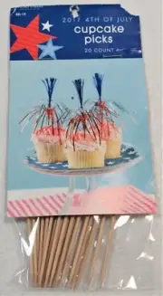 Firework Cupcake Picks 4th of July Patriotic 20 Count