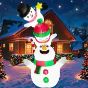 8FT Christmas Inflatable Snowman Yard Decoration, Christmas Lighted Blow Up S...