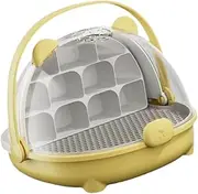 Generic Silkworm Breeding Box Silkworm Growth Box Easy to Observe Portable Mini Pet Breeding Box Silkworm Hatching Container, Yellow