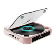Portable CD Player Bluetooth Speaker,LED Screen, Stereo Player, Wall Mountable CD Music Player with Pink