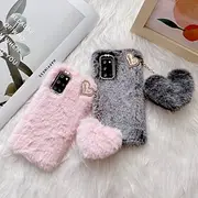 Phone Case For Samsung Galaxy S24 S23 S22 S21 S20 Plus Ultra A54 A34 A14 A73 A53 A33 A42 S25 Ultra Back Cover Shockproof Heart Plush TPU Plush