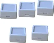 COLLBATH 5pcs Boxes Jewelry Box Rock Display Case Clear Plastic Organizer Bins Earring Box Gems Display Case Ring Jewelry Box Jewelry Case with Pad White Loose Stone Case Gemstone Box