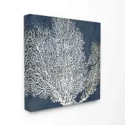 Stupell Industries Sea Coral Ocean Life Silhouette Blue White Canvas Wall Art...