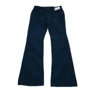 Ann Taylor Loft Pants Womens 28 Blue Curvy Bootcut Flat Front Button Pocket
