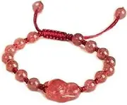 [WBPTP] Handstring,Bracelet beads1Pc Natural Strawberry Bracelet Anklet Fox Charm Bracelet Crystal Quartz
