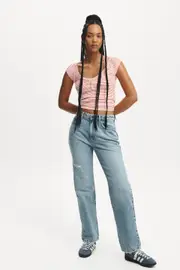 [Cotton On Women] Cotton On Women - Original Straight Jean - Breeze blue worn 24 BREEZE BLUE WORN