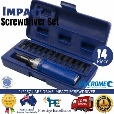 Kincrome 14pc Impact Screw Driver 5/16" Hex 1/2in Square Drive Screwdriver Bits