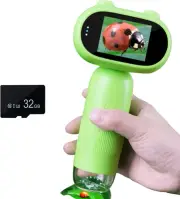 Greenpeek Portable Kids Microscope, 1000X Digital Mini Scope with 32GB Card