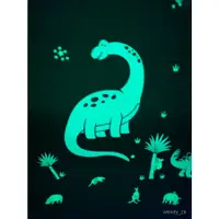 在飛比找蝦皮商城精選優惠-創意夜光貼紙兒童臥室墻面裝飾自粘發光螢光墻貼卡通墻壁貼畫恐龍