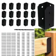 16Pcs Deck Railing Bracket Connectors for 2" x 4" Railing Wood Posts with Mou...