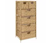 vidaXL Storage Unit with 6 Baskets 47x37x100 cm Water Hyacinth