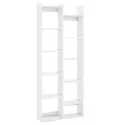 Costway12-Tier Bookcase with Anti-Tipping Kits and Wood Display Shelf-White