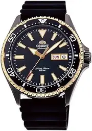 [ORIENT] Mens Analogue Japanese Automatic Watch with Rubber Strap RA-AA0005B19B, Silicone Black Gold, 40mm, Strap, Silicone Black Gold, 40mm, Strap