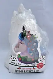 American Crafts - HOLIDAY MINI LIGHT UP PLASTER UNICORN - U Paint