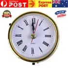 2-1/2" (65mm) Quartz Clock Movement Insert Roman Numeral White Face Gold Trim 1x