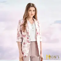 在飛比找momo購物網優惠-【MON’S】水墨花卉印花緹花西裝外套