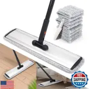 18 Professional Microfiber Mop Large Flat Mops for Floor Cleaning 4 Reusable