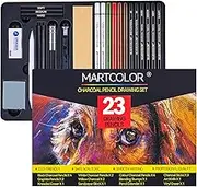 Charcoal Drawing Set, Set of 23, Graphite Pencils, Black & White Charcoal Pencils for Drawing, Sketching, Shading, Blending, Artist Pencils for Beginners & Pro Artists ﻿